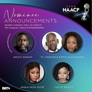 52nd NAACP Image Awards Nomination Announcement to Take Place February 2nd on Instagram