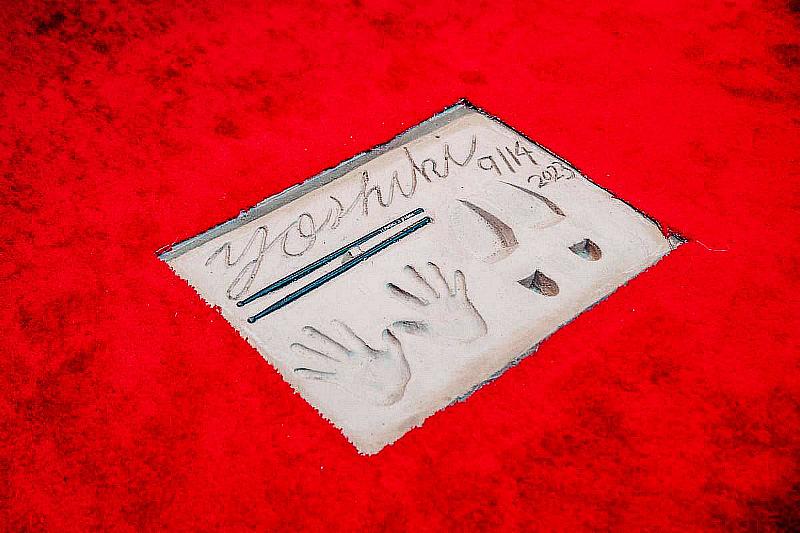 YOSHIKI's hand and footprint at TCL Chinese Theatre.